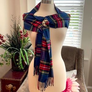 Red Green Blue Yellow White cashmere feel beautiful soft shawl scarf.